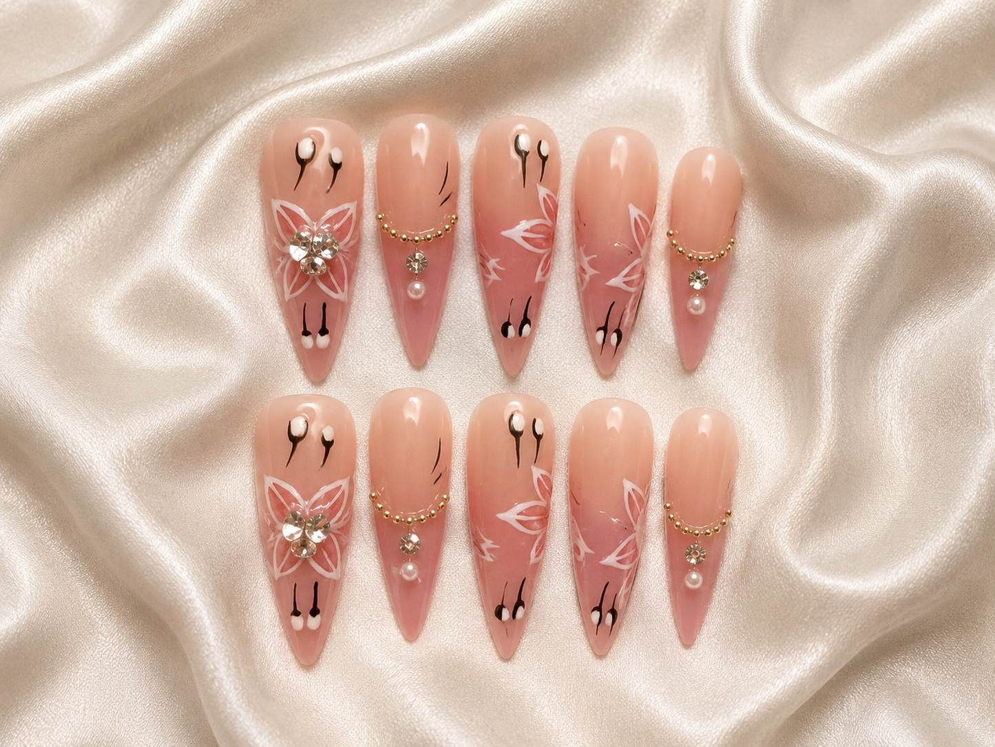 Almond long length nail