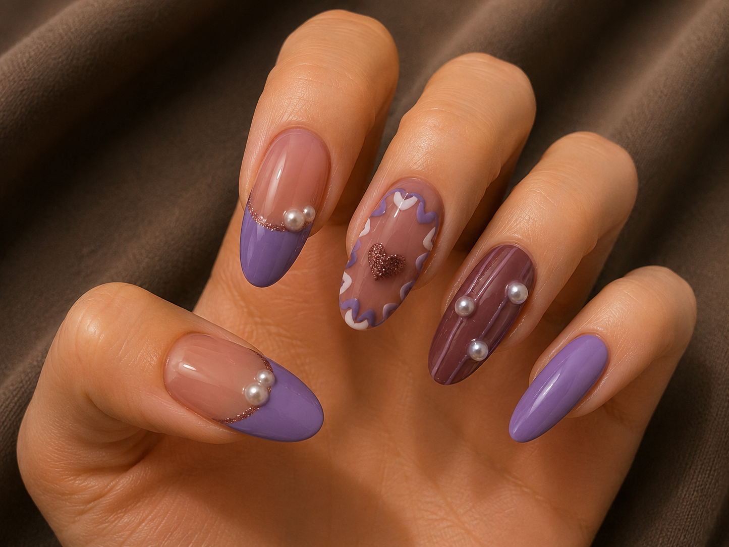 Short almond nail set