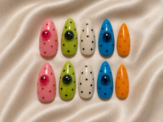 Multicolor Almond Nails